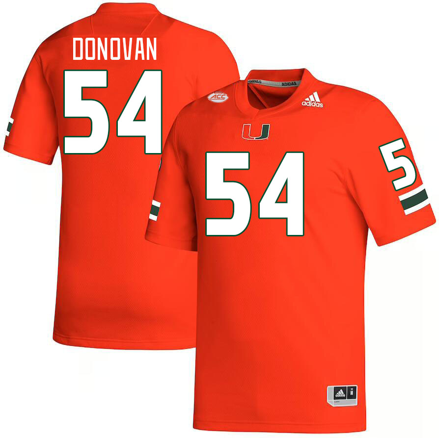 Men #54 Michael Donovan Miami Hurricanes College Football Jerseys Stitched-Orange